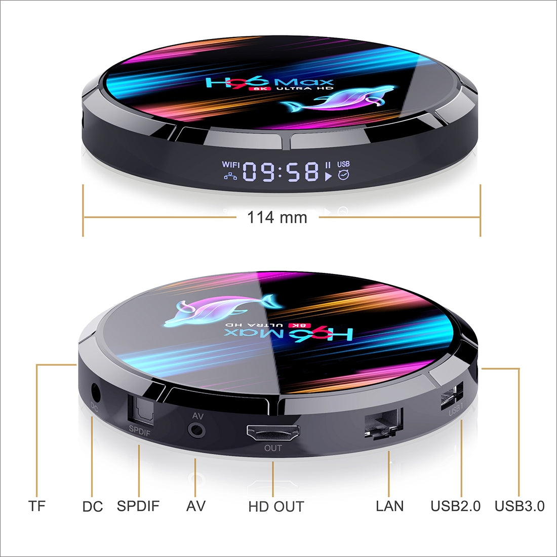 H96 MAX Amlogic S905X3 Quad Core Android 9.0 Bluetooth TV Box WiFi Media Player 4 128GB H96 MAX Amlogic S905X3 Quad Core Android 9.0 Bluetooth TV Box WiFi Media Player 4 128GB